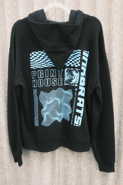 Article BR-4T Relax Zip Hoody - Black & Electric Blue