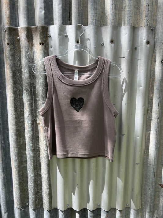 The Heartline Bling Organic Crop Tank